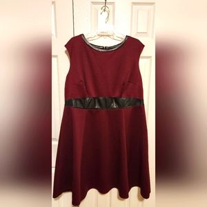 Burgundy & Black A-Line Dress